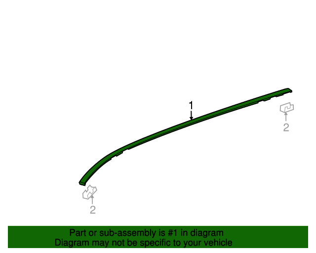 22759989 GM Evolution Blue Metallic Driver Side Roof Panel Molding GM