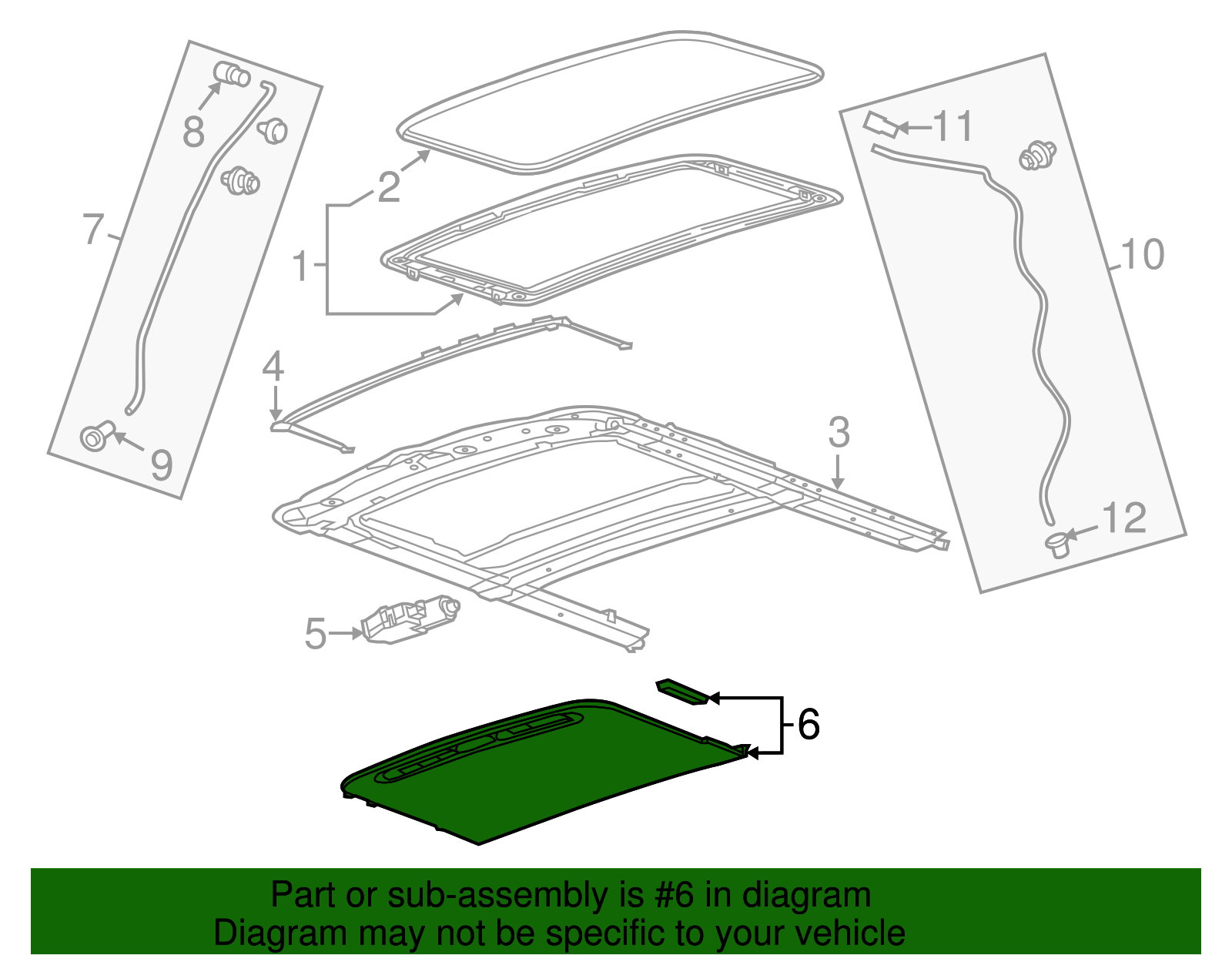 Light Titanium Sunroof Sunshade - GM (95326975)