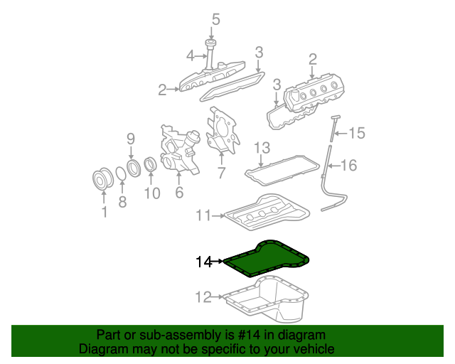 3C3Z6710BA Oil Pan Gasket 20032010 Ford Group 1 Auto Parts
