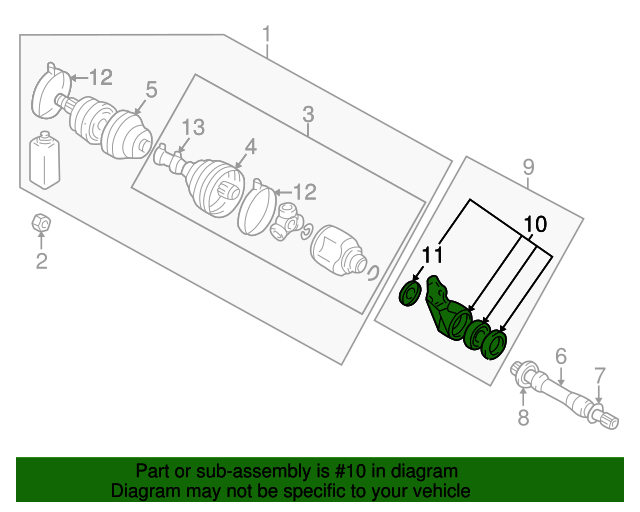 MR553192 Cv Axle Shaft Carrier Bearing 20032012 Mitsubishi