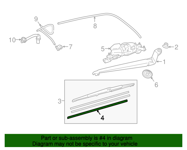 19982024 Lexus Wiper Blade Insert 852140E050 OEM Parts Online