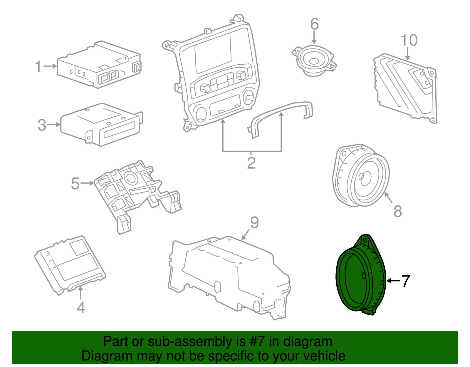 Front Door Radio Speaker - GM (84316439)