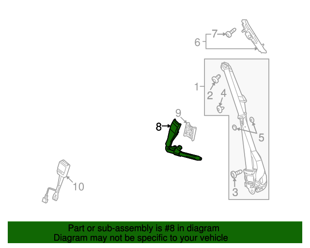 19301311 GM Neutral Driver Seat Belt Tensioner Kit GM Parts Store