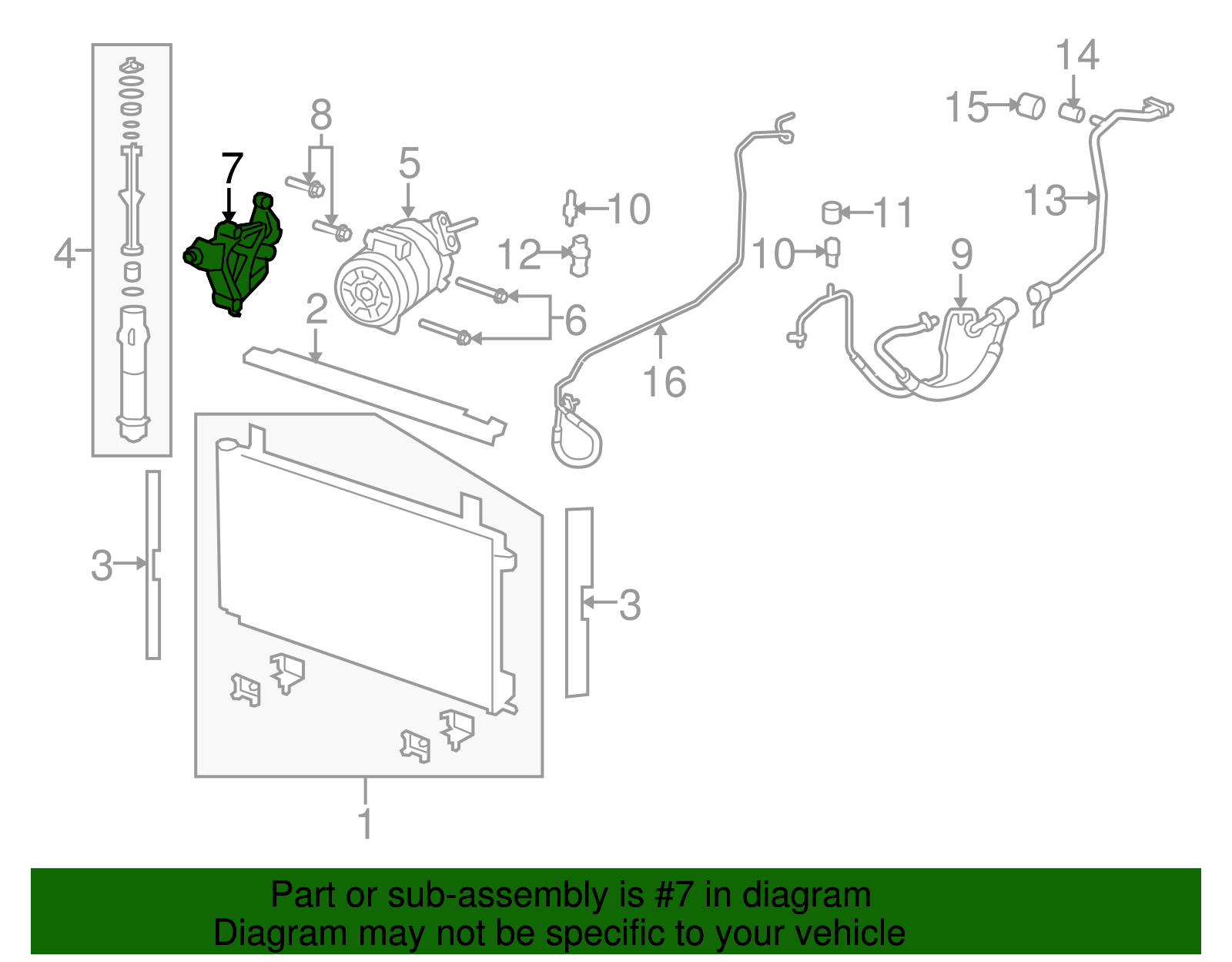 Bracket, A/C Cmpr - GM (92225585)