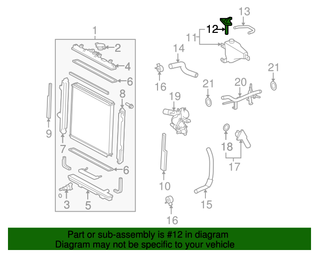 20032018 Toyota Engine Coolant Reservoir Cap 1640550051 Toyota
