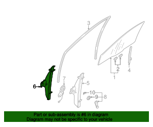 thumbnail image 2 of AM Autoparts Front Right Window Regulator For 2002-2007 Mitsubishi Lancer – 10-Year Warranty 2 of 5