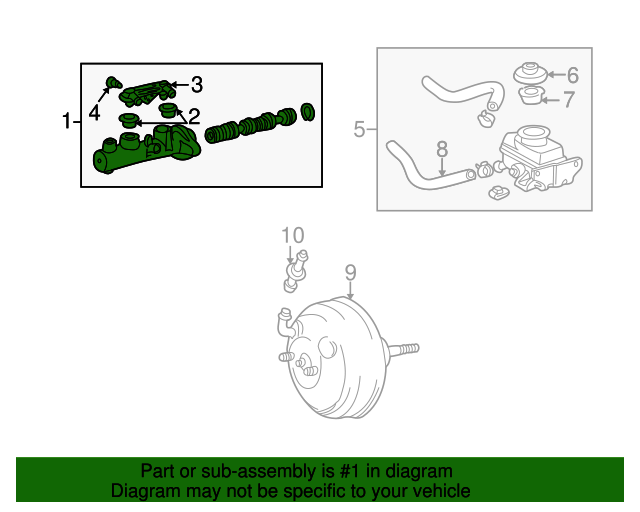 19982003 Toyota Sienna Master Cylinder 4720108040 Toyota Parts Express