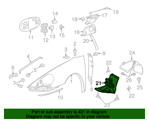 2007-2013 Porsche 911 Ft Fender Liner 997-504-124-01 Gaudin Porsche Parts