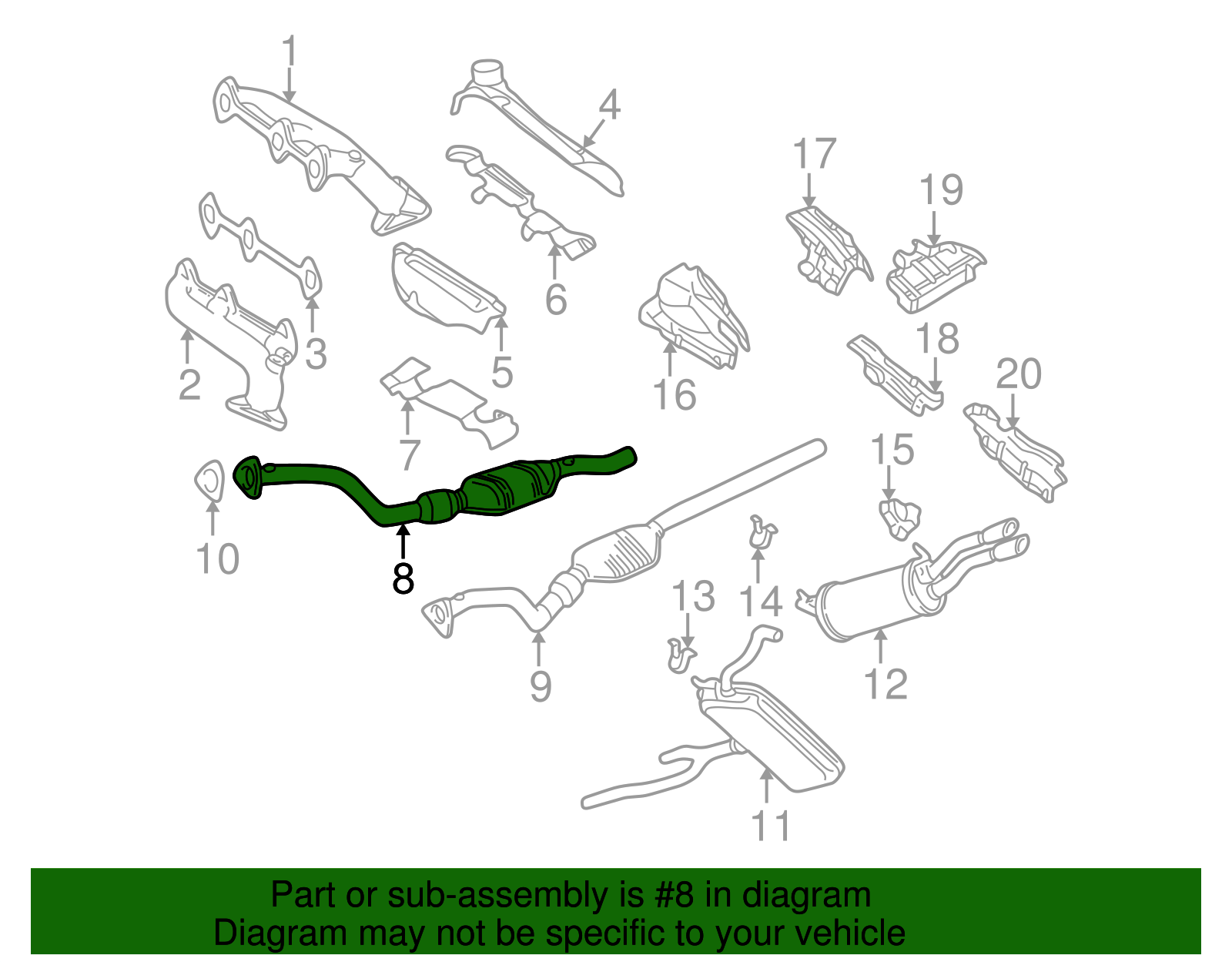 Converter & Pipe - Volkswagen (8E0-253-096-KX)