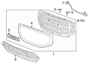thumbnail image 2 of Soillar Front Bumper Lower Mesh Grille For 2017-2019 GMC Acadia Sport SLE – Black ABS, 23159135 2 of 5