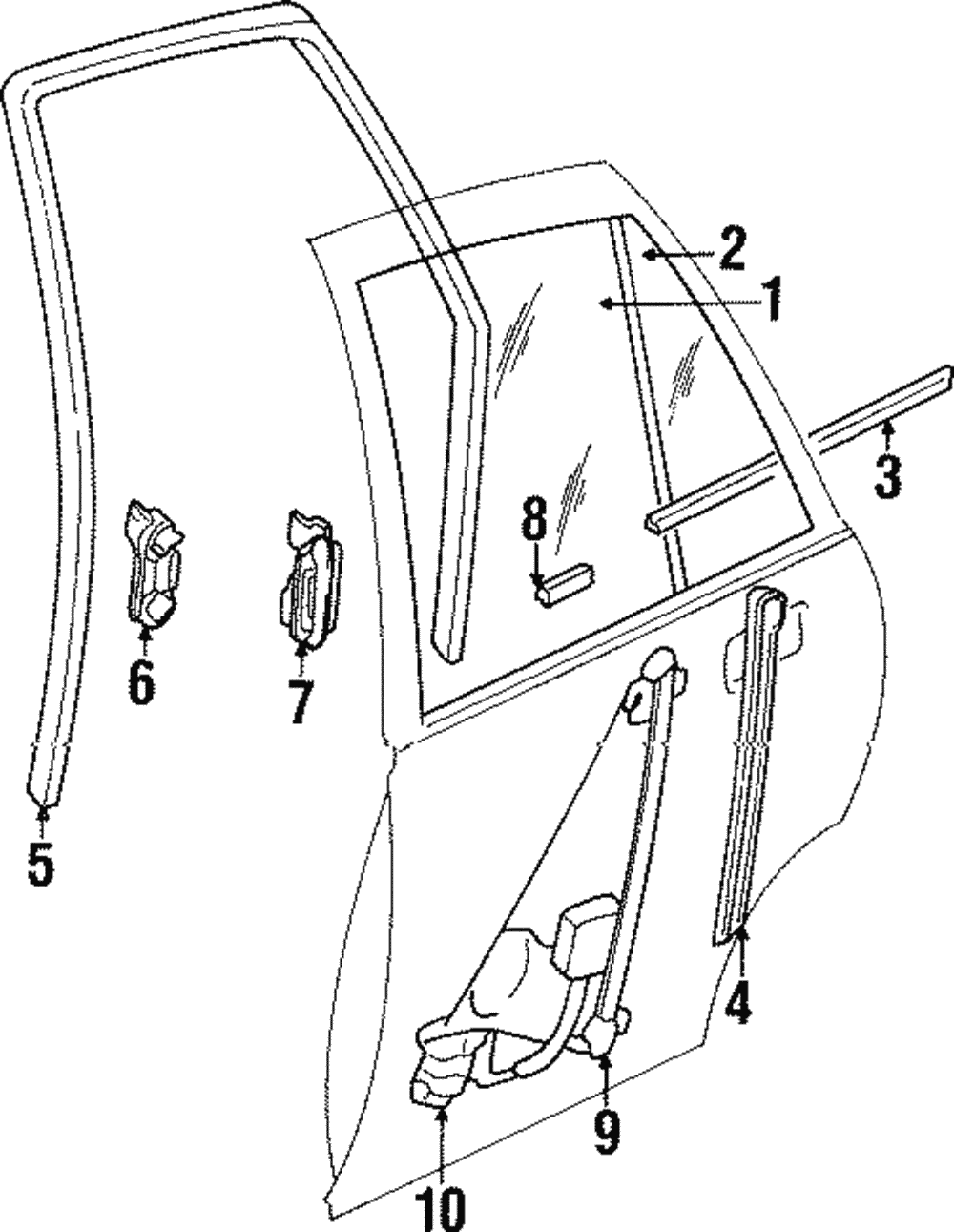 Weatherstrip, Rear S/D Wdo - GM (90563280)