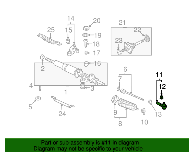53540S47951 Outer Tie Rod 20002009 Honda S2000 Honda Parts Online