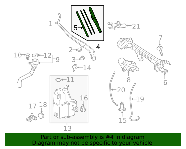 20192024 Toyota Windshield Wiper Blade 852120R080 Toyota Parts Center