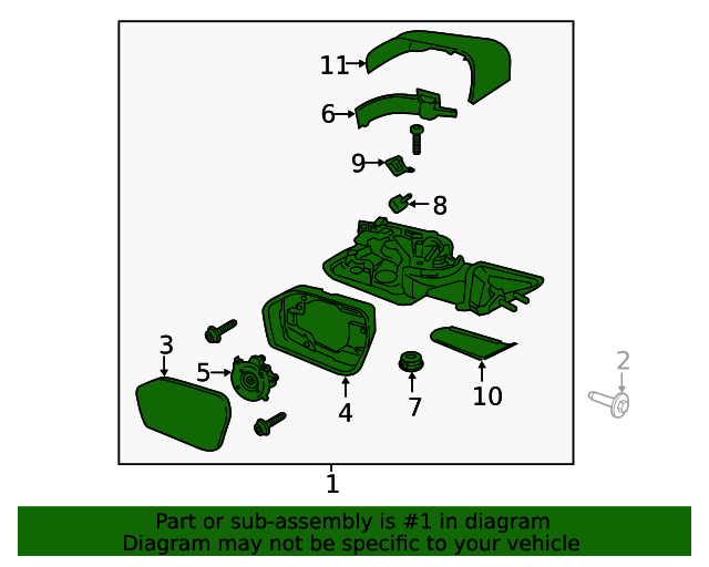 Mirror Assembly Rear View Outer MB5Z17682CC OEM Ford Parts
