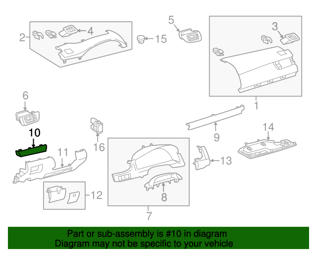 55474-06320-J0 - Trim Plate - 2016 Toyota Camry | Sparks Parts