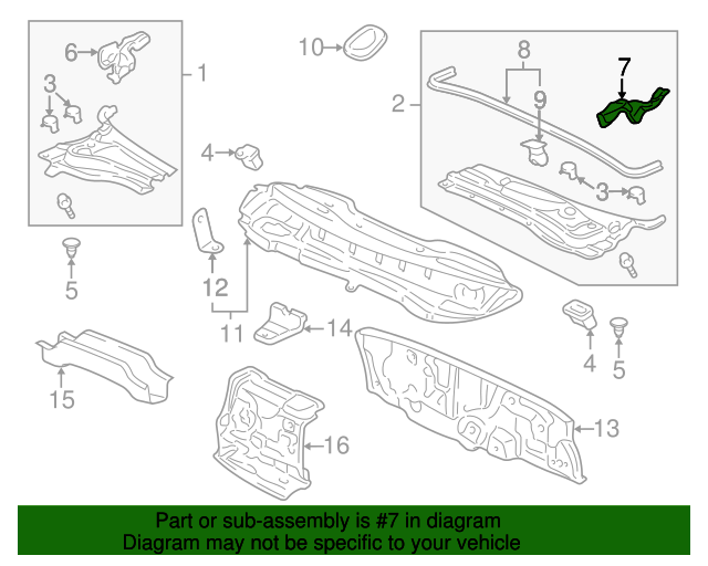 74264SJCA00 Cover, L Hood Hinge 20062014 Honda Ridgeline Honda