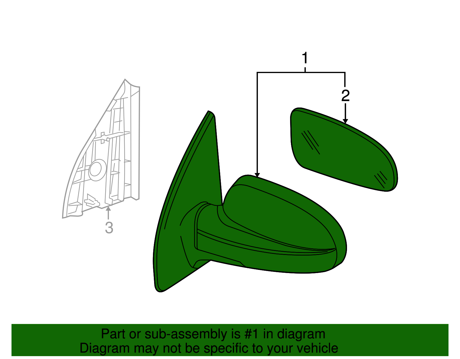 Driver Side Door Mirror - GM (96600802)
