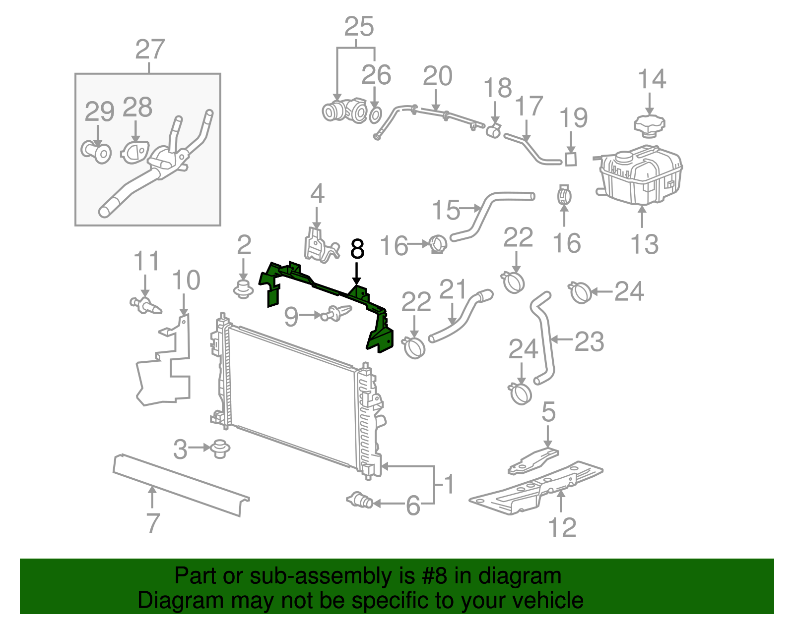 Radiator Air Upper Deflector - Buick (90804079)