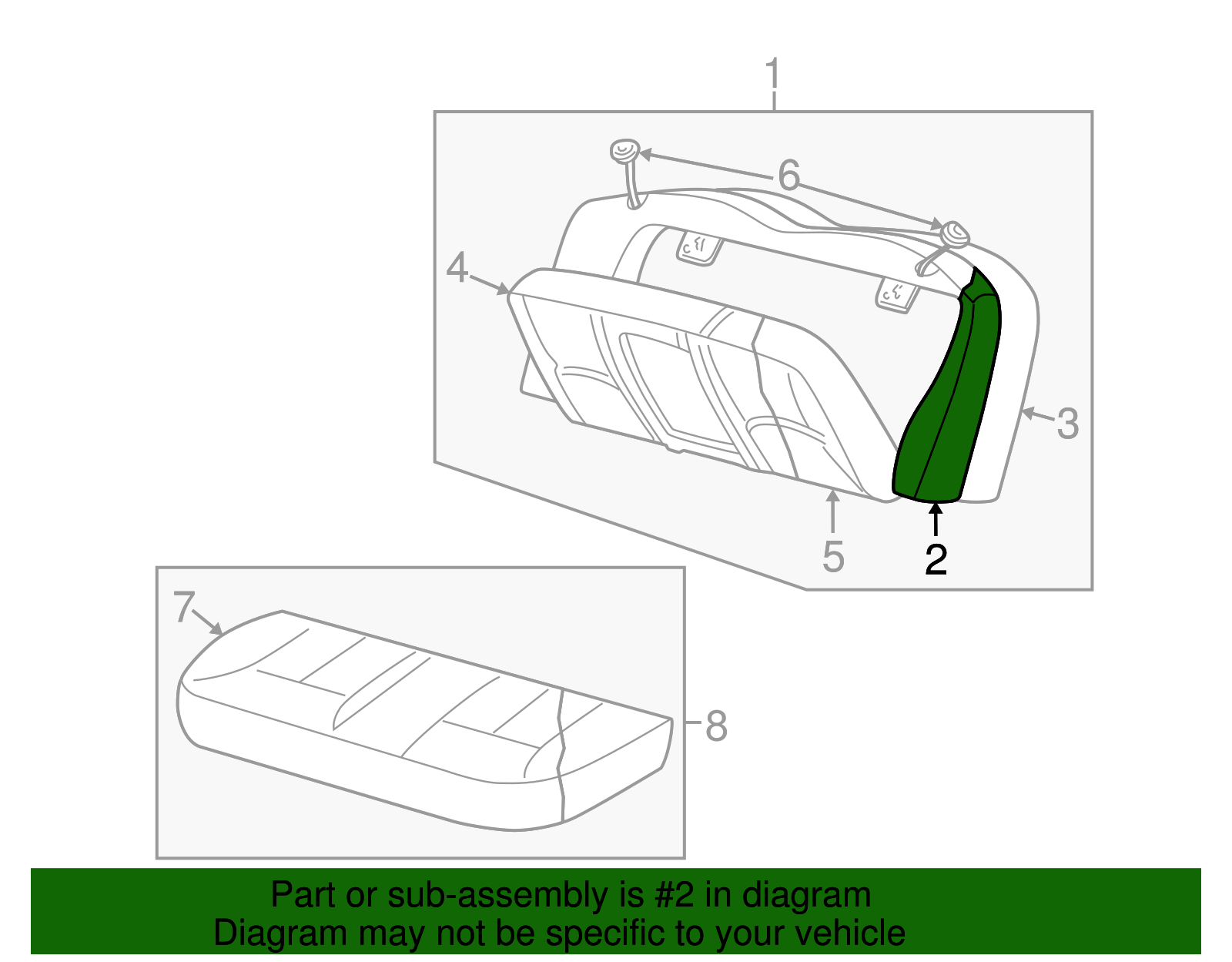 Seat Back Cushion - Ford (YF1Z-5466800-CB)
