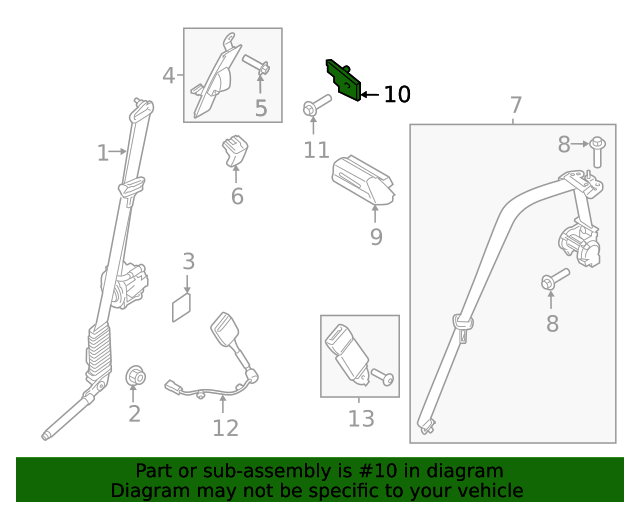 Genuine OEM Ford Part Child Seat Bracket ML3Z15613D74AA Genuine