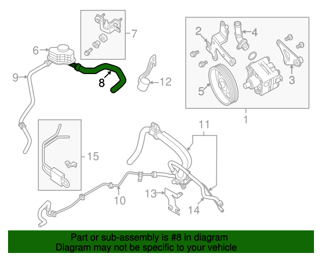 20092014 Nissan Maxima Power Steering Suction Hose 497179N00A