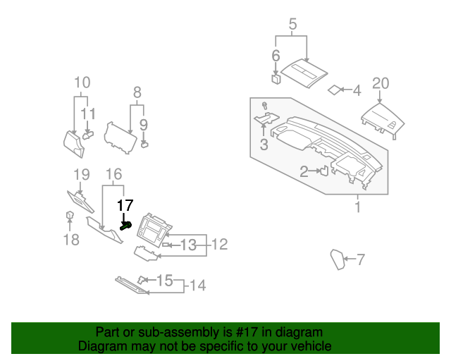2007-2014 Nissan Instrument Panel Knee Bolster Clip 96938-ED000 ...