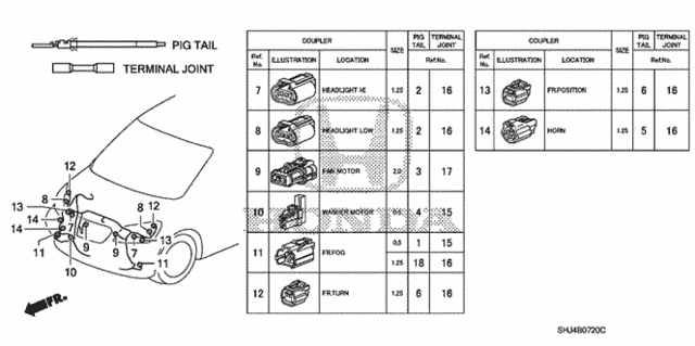 1990-2017 Honda Connector, Waterproof (2P 090F) (5 Pieces) 04321-SM4 ...