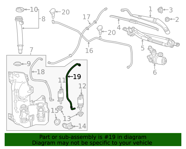 20192022 GM Windshield Washer Pump Hose 84273569