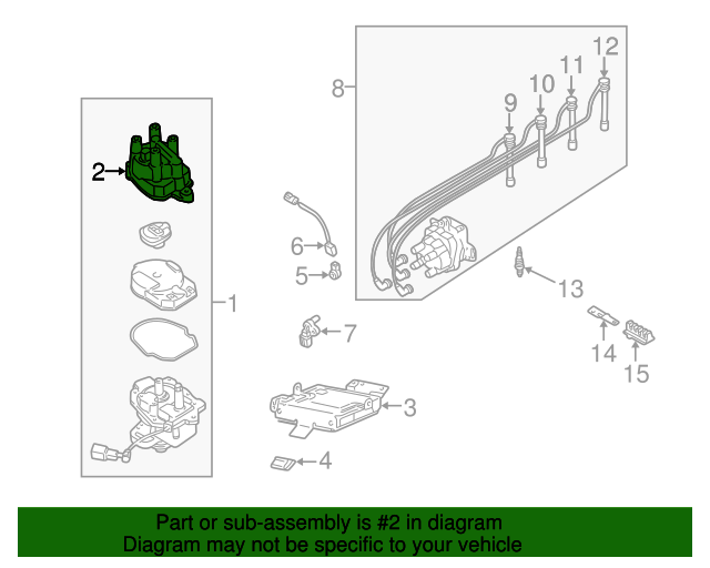 19972001 Nissan Altima Distributor Cap 221629E000 Parts for Nissans