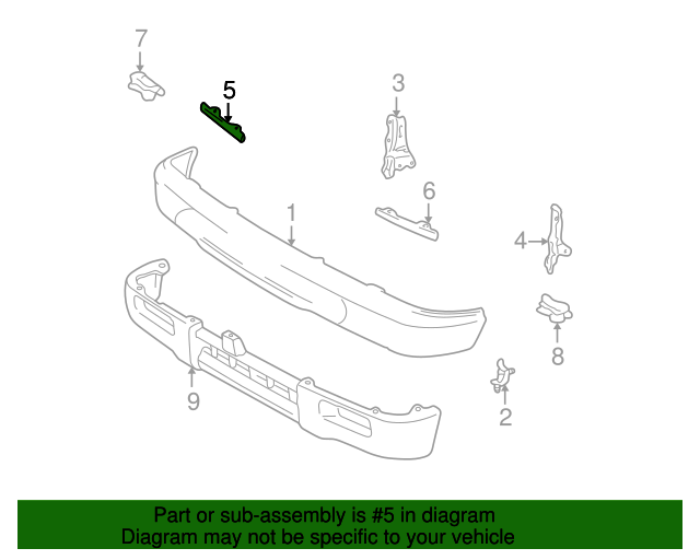 Genuine Toyota Parts 52512-35010 Passenger Side Front Bumper Filler