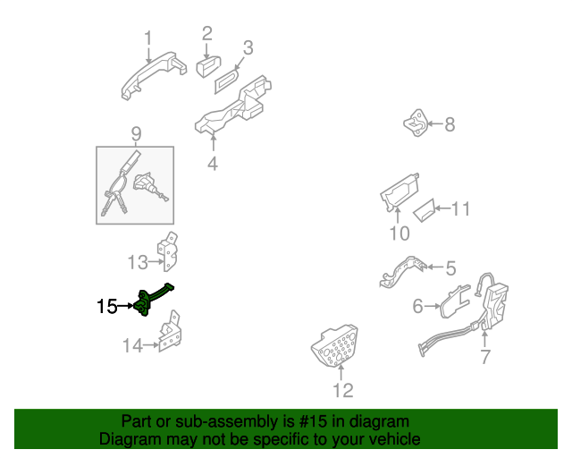 20112015 Kia Sorento OEM NEW 201115 Kia Checker AssemblyFront Door