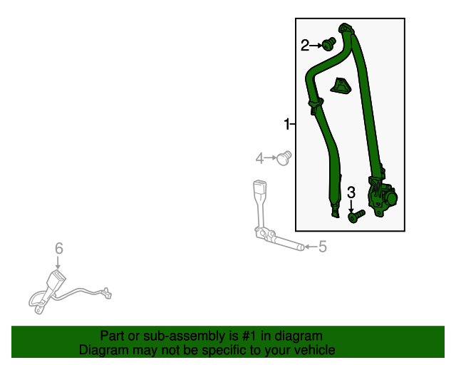 20172019 GMC Acadia Dark Ash Gray Passenger Seat Belt with Retractor