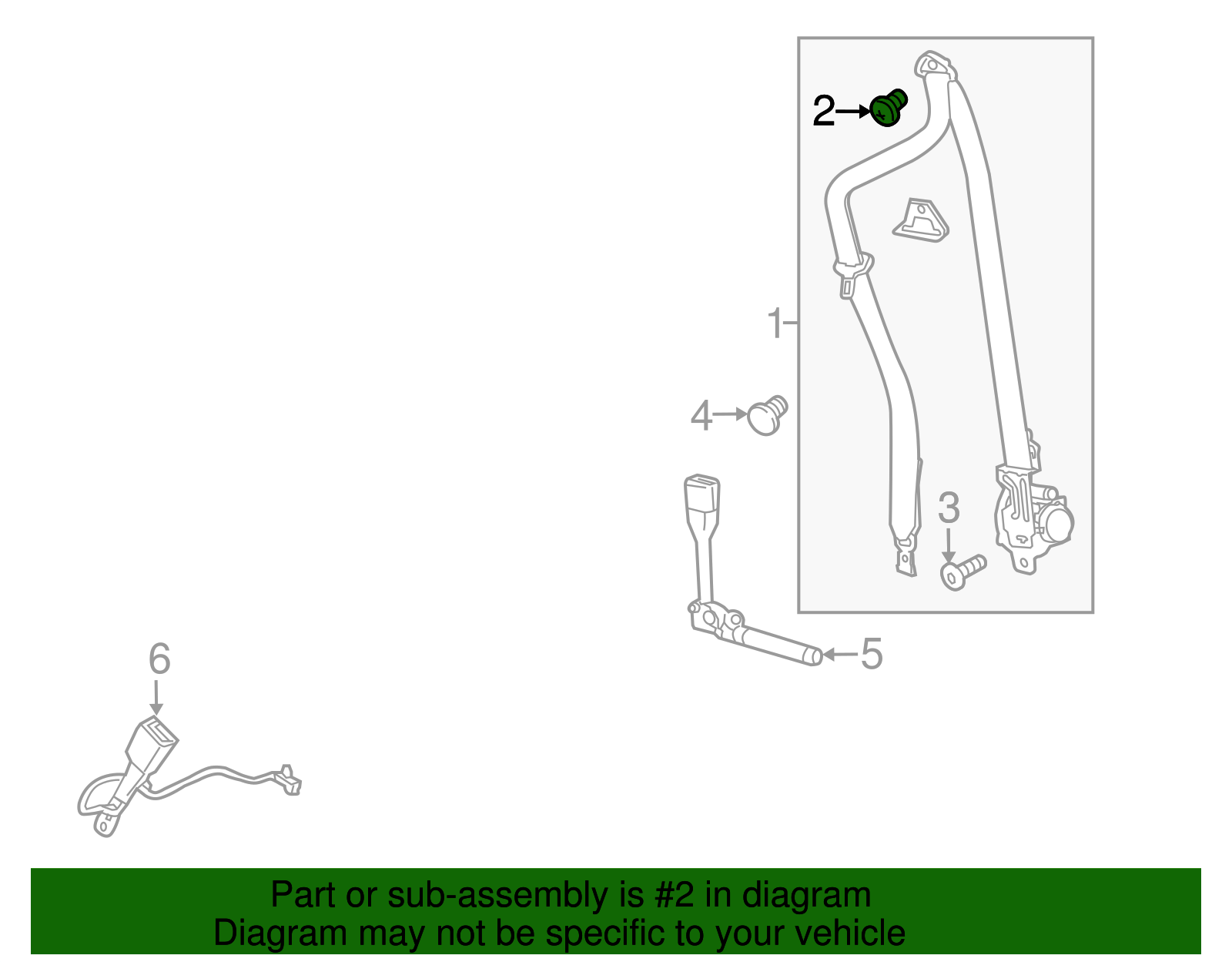 Front Seat Belt Guide Bolt - GM (11547714)