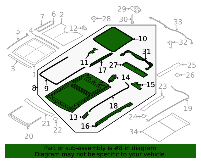 20152018 Ford Edge Sunroof Frame JT4Z5850056B Blue Springs Ford Parts
