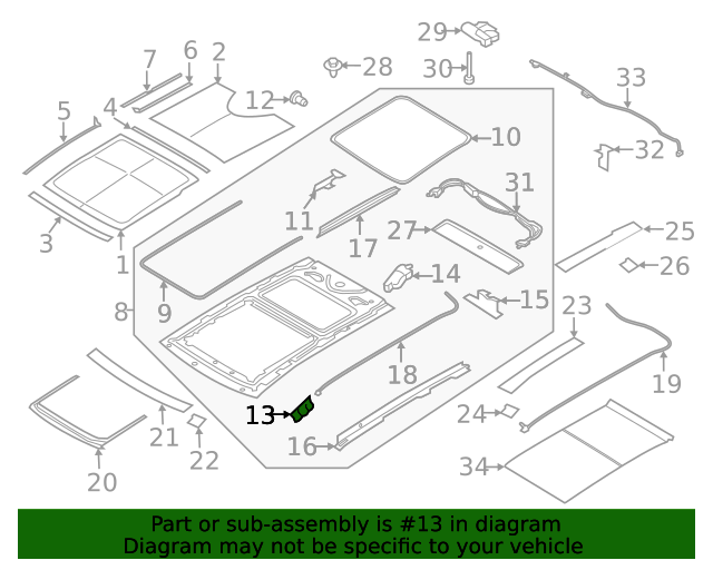 20152021 Ford Edge OEM Sunroof Guide Rail FT4Z5851070A OEM Ford Parts
