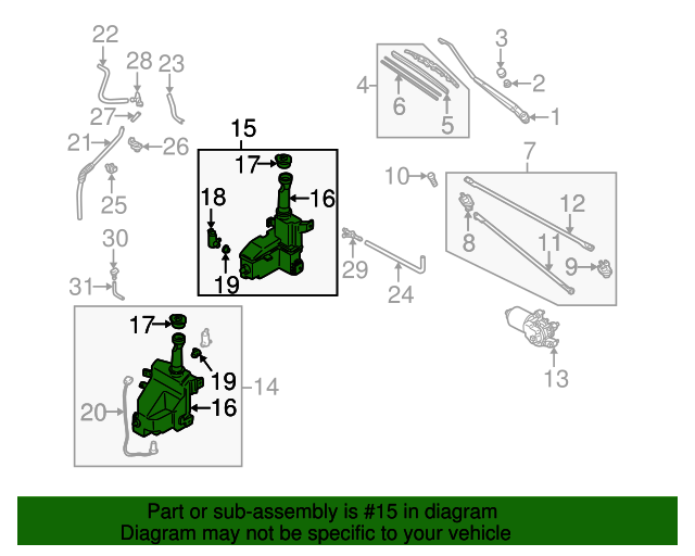 20022003 Mazda Protege5 Reservoir Assembly B30P67480A