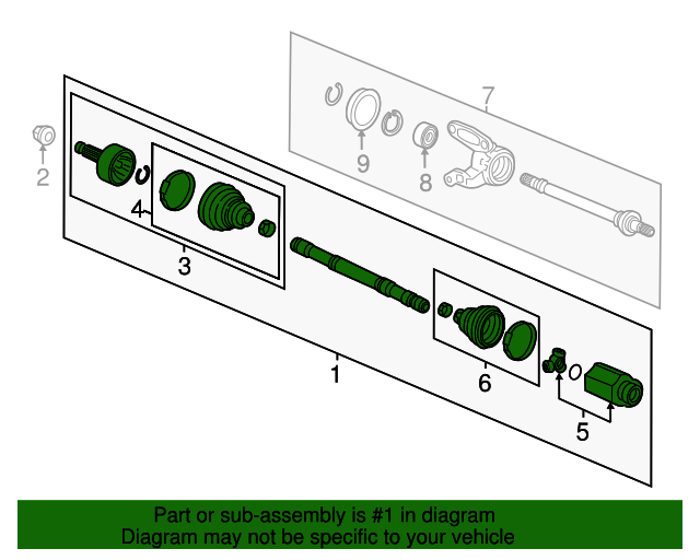 44305TVAA51 Drive Shaft Assembly R 20182020 Honda Accord Honda