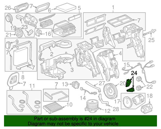 20102017 GM HVAC Heater Mode Door Lever 13263335