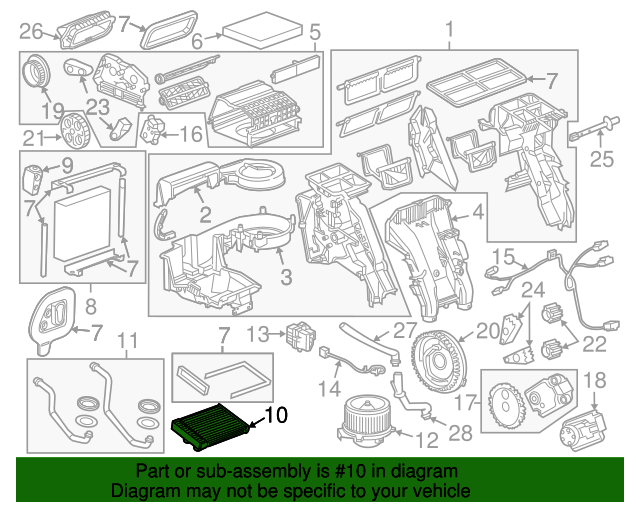 20102017 GM Heater Core Kit with Seals, Heater Core, Clamps, and