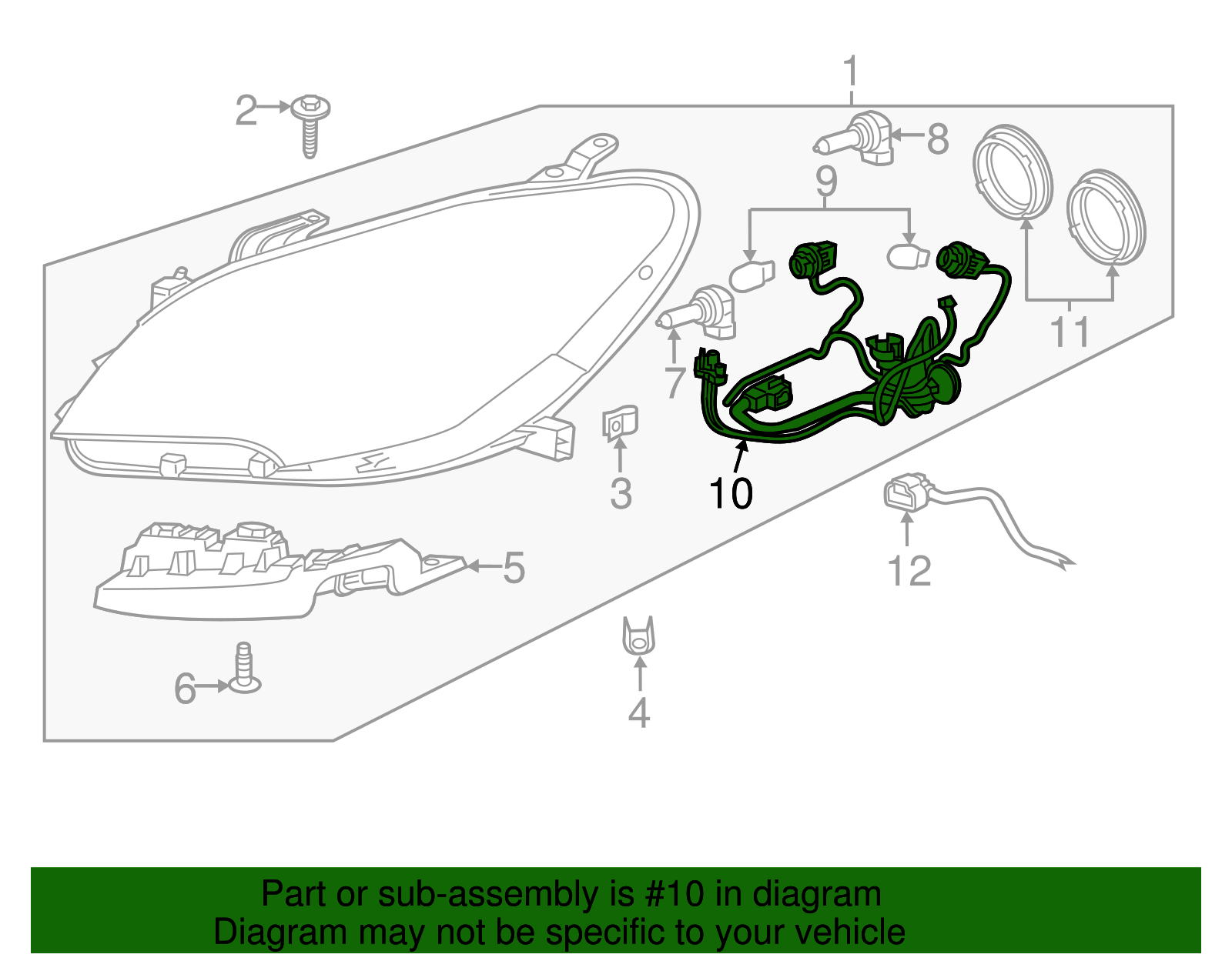 Headlamp Wiring Harness - GM (95161312)
