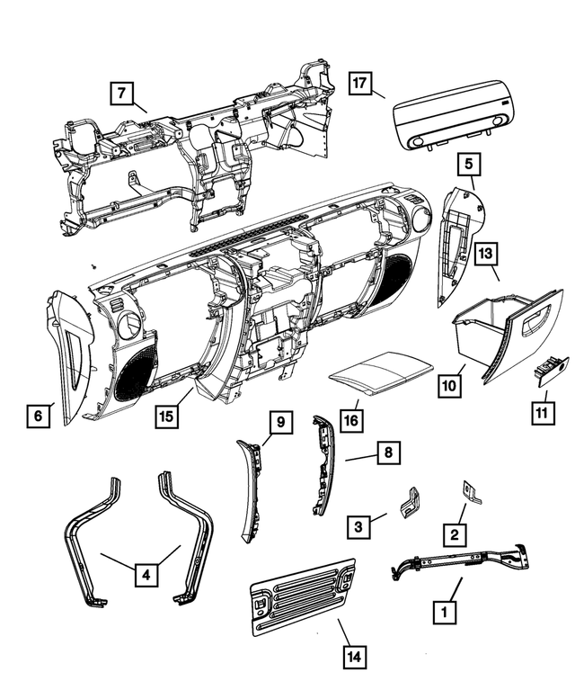 20072010 Jeep Wrangler Instrument Panel Bracket 68025471AD My Mopar