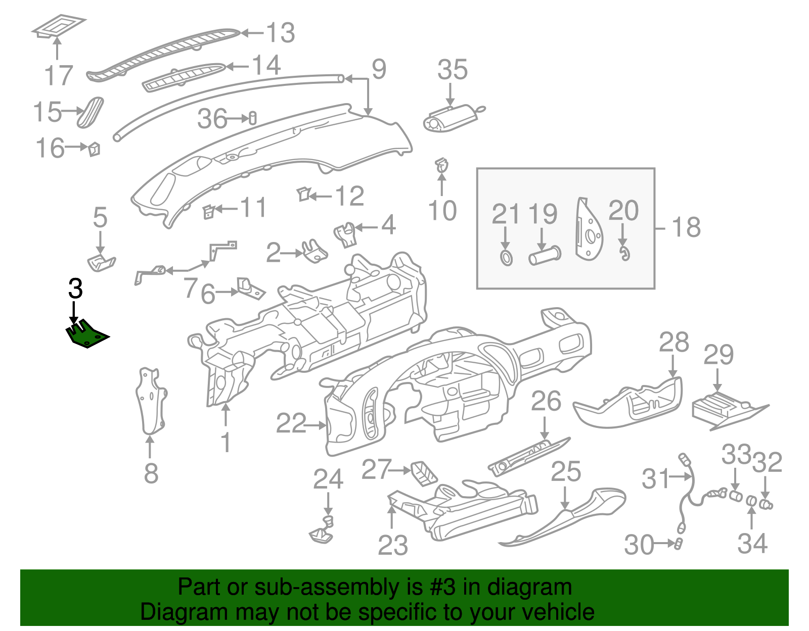 Upper Trim Panel Side Bracket - GM (25678441)