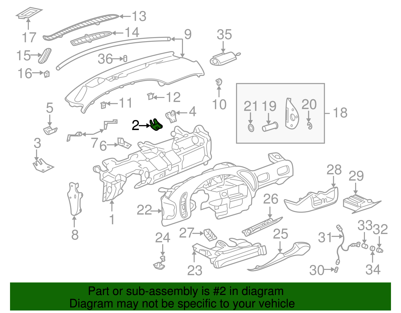 Upper Trim Panel Side Bracket - GM (25678439)