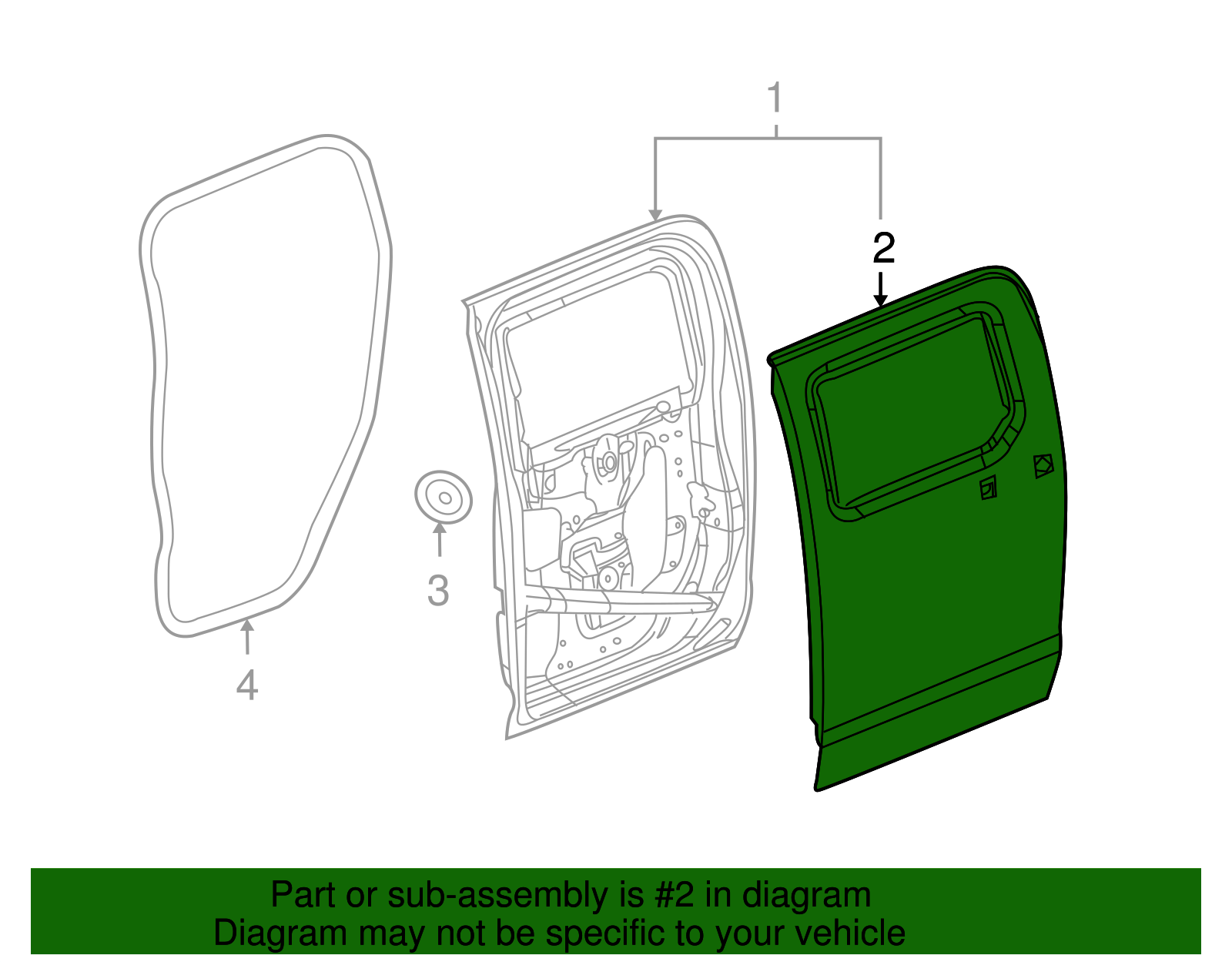 Panel Assembly, Rear S/D Otr - GM (94716489)