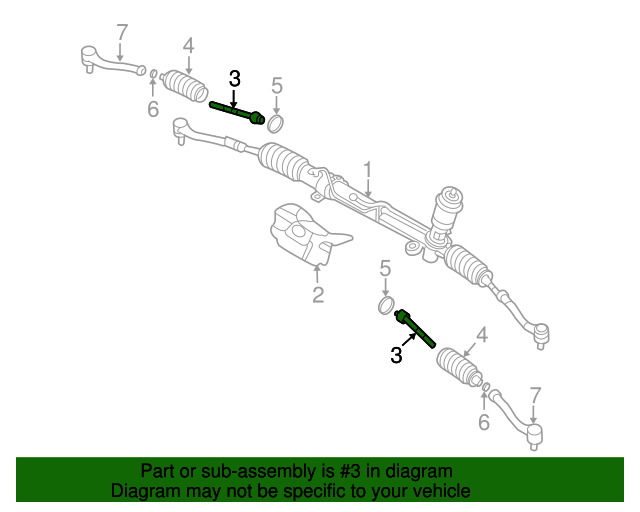 20072008 Hyundai Entourage Inner Tie Rod 577244D000 QuirkParts