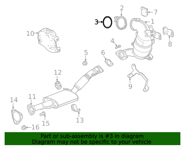 20202021 GM Catalytic Converter Seal 12683614