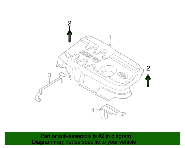 20012015 Hyundai Engine Cover Bolt 2921723603 OEM Parts Online