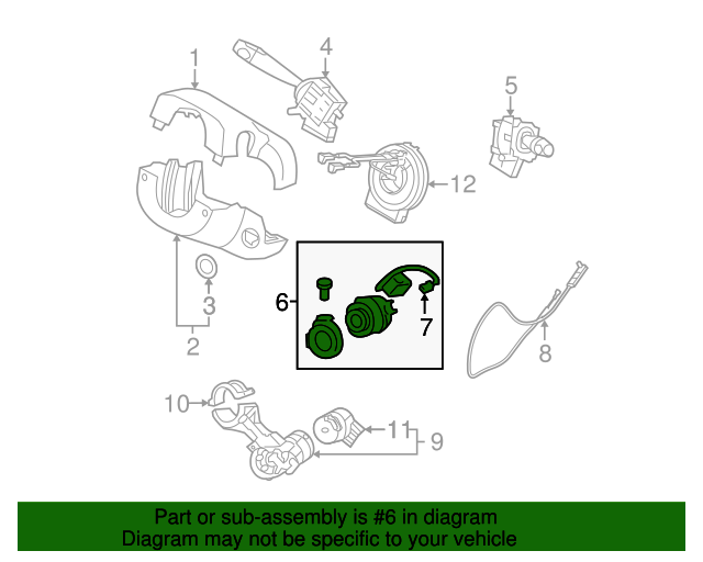 20062011 Hyundai Accent Ignition Lock Cylinder 819201EA00 OEM Parts