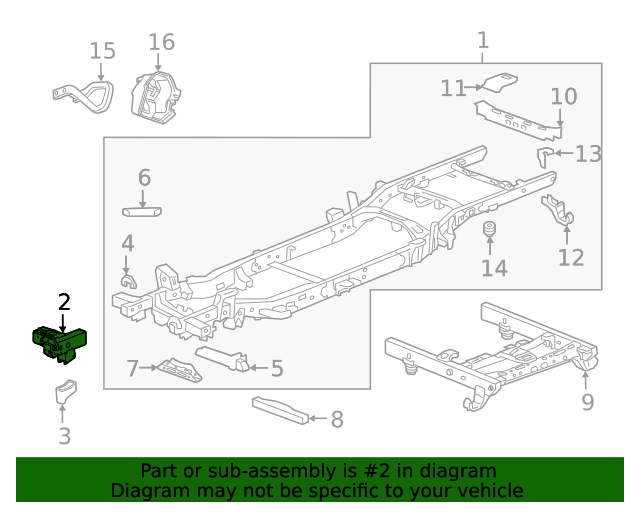 20192024 GM Frame (Replaces Part Number 84386163) 84869389 GM