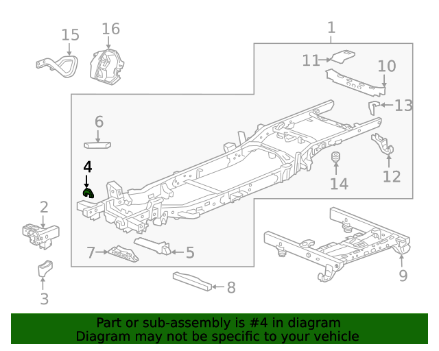 Chevrolet GM OEM 16-18 Silverado 1500 Front Bumper-Center Bracket 23243085 Chevrolet GM OEM 16-18 Silverado 1500 Front Bumper-Center Bracket 23243085